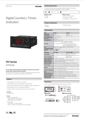 AUTONICS FXY CATALOG FXY SERIES: DIGITAL COUNTERS/TIMERS (INDICATOR)